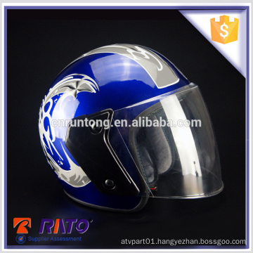 Wear-resisting stylish full-face blue ABS motorcycle helmet